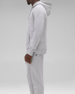 Sudadera con capucha con cremallera de peso medio mezclada de poliéster y algodón de estilo urbano para hombres, prendas de vestir con estilo, sudadera transpirable con logotipo personalizado - Product Image 5