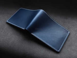 Cartera plegable de cuero hecha a mano personalizada, monedero delgado de cuero genuino con bloqueo RFID con ranuras para tarjetas, 2017 - Product Image 6