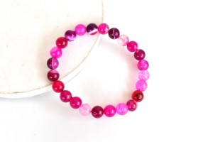 Superb Natural Premium Quality Banded Pink Agate 8mm Round Beaded <b>Bracelet</b> Semi Precious <b>Healing</b> Crystals For Jewelry Fashion - Product Image 4