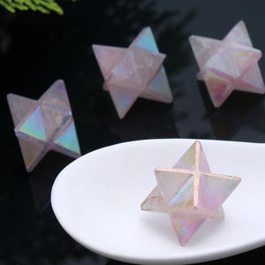 Cubo de cristal de obsidiana de acero inoxidable merkaba, estrella de titanio, obsidiana, Gema de gran calidad - Product Image 2