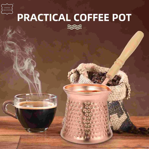 Ottoman Designed Copper Colored Covered Tea <b>Coffee</b> <b>Turkish</b> Delight Pot Hammered <b>Turkish</b> Double <b>Coffee</b> Pot Kettle <b>Set</b> - Product Image 5