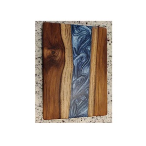 Nouveaux blocs à découper en résine et en bois de conception de rivière pour l'hôtel et la cuisine planche à découper en résine de forme rectangulaire pour la maison et la table - Product Image 1