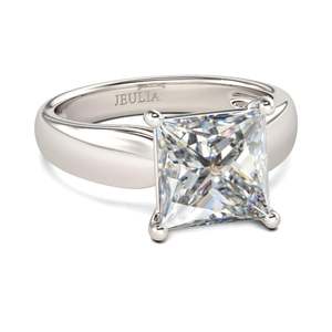 Bague de fiançailles-Jeulia, coupe princesse, solitaire, argent sterling - Product Image 2