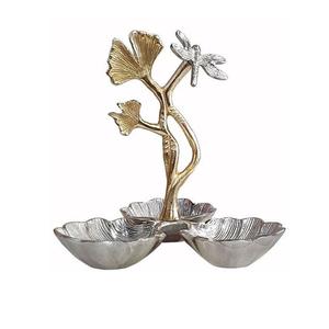 Elegante frutero con borde dorado y soporte de metal para exhibición de mesa de comedor Ideal para bodas, eventos y ventas minoristas de lujo - Product Image 1