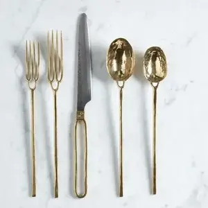 Stainless Steel <b>Flatware</b> <b>Set</b> of 5 with Stylish Design Perfect for Wedding Restaurant and Hotel Food Serving Usage Kitchen Supply - Product Image 6