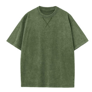 T-shirt à manches courtes en polyester/coton pour hommes de haute qualité, personnalisé et écologique, délavé à l'acide - Product Image 1