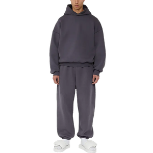 Survêtement à capuche pour homme, coupe classique, en molleton technique personnalisé, noir, jogging, automne, poids lourd, respirant, 100% coton, haute qualité, 420g - Product Image 5