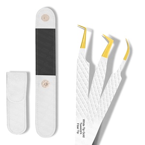 Pinzas de Alta Precisión de Acero Inoxidable para Extensión de Pestañas con Agarre de Diamante, 1 Pieza, Empaque en Bolsa, Logotipo Personalizado - Product Image 2