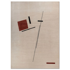 Sthir Ivory Hand Knotted <b>Wool</b> Rugs AIWL-3017 Rectangular 9x12 Living Room Carpet Abstract Pattern for Home Decorations Hallway - Product Image 1