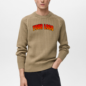 Suéter de negocios de cuello redondo de punto de color sólido para hombre de precio al por mayor en suéteres de hombre de punto de patrón único OEM de calidad superior - Product Image 1