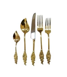 2020 recién llegados Royal Vintage 18/8 cubiertos chapados en oro juego de cubiertos de lujo de acero inoxidable - Product Image 1