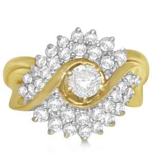 Anillo de Compromiso y Conjunto Nupcial con Halo de Diamantes en Oro Amarillo de 14k, Anillos con Diamantes de 1.16ct - Product Image 4