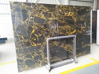 Golden Portoro Marmer Athènes Noir Et Or Chine Marbre Noir Avec Veines D'or Dalles Et Carreaux De Sol