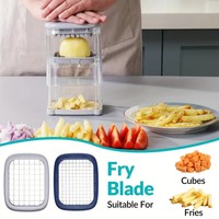 VC005 Multifunctionele friet- en groentesnijder; Handmatige aardappel-, komkommer-, tomaat- en appelverdeler set
