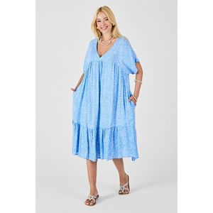 Scollo a V taglia Oversize modello doppio volano tascabile vestito elegante tessuto a maglia pezzo unico incluso - Product Image 1