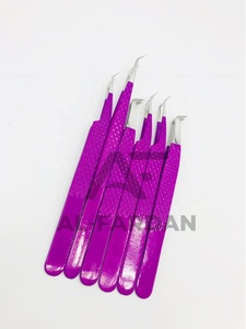 Nouvelle couleur 2026 – Pince à cils russes 45 degrés en acier inoxydable japonais avec logo personnalisé - Product Image 3