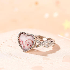 Bague photo réglable en argent sterling plaqué or rose Jeulia Endless Love - Product Image 6