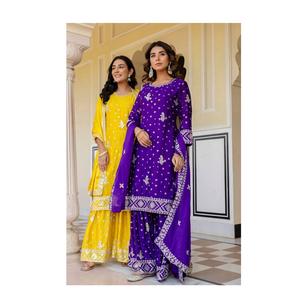 Exportación de calidad asegurada bordado paquistaní Salwar Kameez para mujeres boda y fiesta desgaste Chinnon Salwar traje - Product Image 1