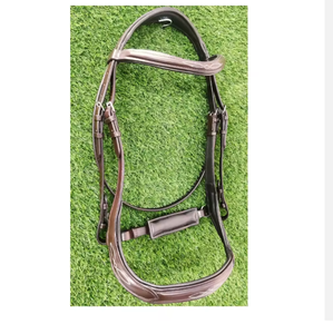 Brida de caballo de cuero con logotipo personalizado de diseño cosido elegante Brida mordida para uso ecuestre - Product Image 1