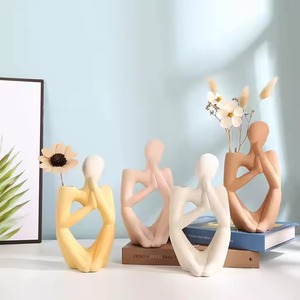 Nouvelle arrivée Vase à fleurs penseur en céramique pour la décoration intérieure Vase esthétique Vase à visage décoratif - Product Image 5