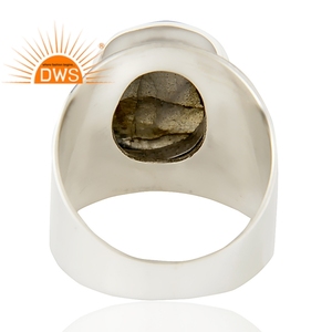 Nouvellement conception 925 en argent sterling naturel Labradorite pierres précieuses déclaration anneau personnalisé bijoux fabricant - Product Image 4