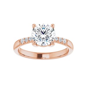 Anillo de compromiso redondo con diamante cultivado en laboratorio certificado de dos quilates, brillante, oro sólido de 14K, engaste de garras F-VS2, para amantes de la joyería. - Product Image 2