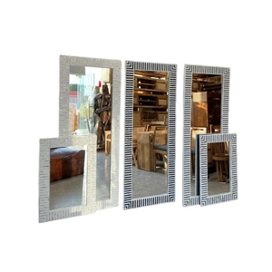 กระจกติดผนังทำด้วยมือทำจากไม้ฝังมุกสำหรับห้องโถงทางเข้าห้องน้ำและห้องนั่งเล่น - Product Image 6