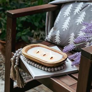 Nouveauté 100 pièces bol à bougie en bois taille personnalisable décoration de table de bureau à domicile finition naturelle plat de la plus haute qualité - Product Image 6