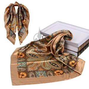 100% Delicate Weave Subtle Sheen Ethnic Floral <b>Long</b> Silk <b>Scarf</b> Graceful Motion Feel Ready Wear OEM Custom Spring Skin Friendly - Product Image 5