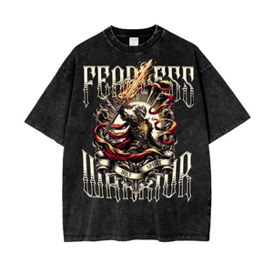 Camisa de cuello redondo personalizada de alta calidad para hombres serigrafiada ligera suelta ajuste sólido 220 gramos peso Jersey camiseta - Product Image 1