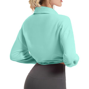 Sudadera Corta con Media Cremallera para Mujer, Sudadera Estética con Hombros Caídos, Nuevo Estilo, Suave, Ropa Deportiva, Sudadera de Invierno - Product Image 2