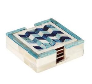 Artisan Made Walnut Wood Resin Coasters with Rustic <b>Reclaimed</b> Finish for Coffee <b>Table</b> Dining Bar Office Decor walnut, coasters - Product Image 4