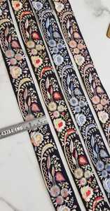 Rubans et lacets colorés pour robes de mariée, brodés à la machine, couleur pastel, 4 pièces, sur mesure, broderie avec paillettes, rubans et lacets colorés blancs - Product Image 5