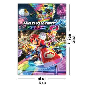 Super Mario Kart 8 (Deluxe) Affiche sur toile de style moderne avec cadre noir Décoration murale - Product Image 4