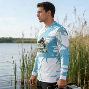 Maillot de pêche personnalisé en sublimation, anti-humidité, imprimé camouflage, pour la pêche en plein air, la randonnée, les tournois, protection anti-UV - Product Image 4