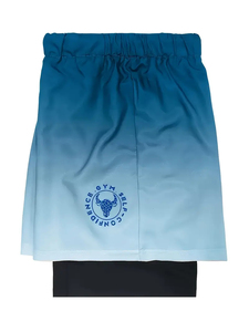 Pantalones cortos de gimnasio para hombre baratos al por mayor, pantalones cortos de entrenamiento físico de malla de playa de secado rápido con bolsillos de talla grande, cintura estampada de poliéster liso - Product Image 3