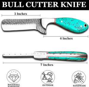 PRESTIGE BLADES Damascus Handmade Fixed Blade Drop Point Industrial Grade Hunting <b>Knife</b> Bull Cutter OEM Custom Color Belt <b>Sheath</b> - Product Image 3