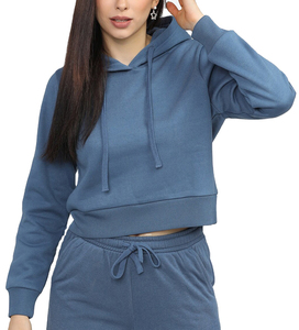 2025 nuevas sudaderas con capucha de invierno de algodón de lujo para mujeres señoras al por mayor logotipo frontal impreso cuello con capucha en blanco - Product Image 1