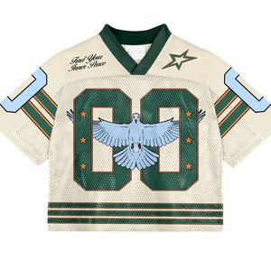 Camiseta de fútbol americano al por mayor camiseta retro recortada de poliéster personalizada camiseta de fútbol americano de malla americana de gran tamaño - Product Image 1