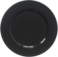 Assiette de présentation élégante blanche à bord perlé pour mariage, décoration de table de luxe, sous-assiette ronde pour événements, réceptions, traiteur, vaisselle