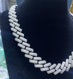 Moderno VVS Moissanite diamante 925 plata esterlina Iced Out Hip Hop collar cubano cadena de eslabones moda de lujo Bling joyería de los hombres - Product Image 2