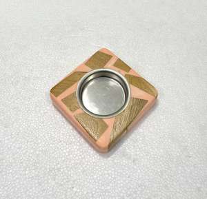 Brûleur à Bakhoor luxueux artisanal en bois d'acacia doré et résine époxy, brûleur à encens arabe pour la maison, brûleur carré pour le Ramadan - Product Image 1