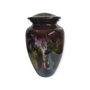 Urna Funeraria Verde Oscuro con Diseño de Cardenal Rojo, Símbolo de Amor, Esperanza y Presencia Espiritual - Product Image 6