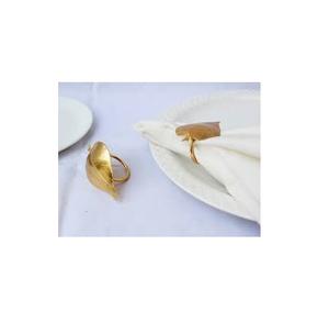 Brass Napkin Ring Best Quality 2 Piece Large Leaf Shape Tableware Decorate Accessories Brass Napkin Ring - Product Image 1