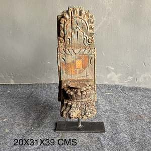 Corbeille murale en bois vintage indien, sculptée à la main, décoration architecturale, style rustique antique, intérieur de maison, assortiment, 1 conteneur - Product Image 1