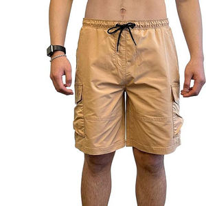 Short cargo de sport avec logo personnalisé Short ample hip-hop en coton de couleur unie pour hommes Long short à cordon de serrage - Product Image 5