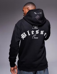 Vente en gros de sweatshirts à capuche d'hiver unisexes pour adultes 100% coton pull ample en polaire thermique avec détails en strass - Product Image 1