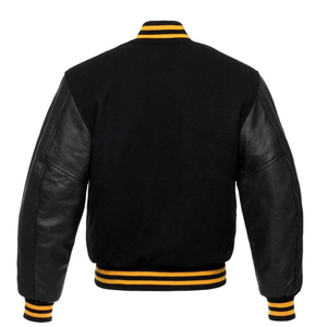 Chaqueta Varsity para Hombre de Alta Calidad con Logotipo Personalizado y Diseño de Parches, Estilo Urbano con Cuello Alto - Product Image 6