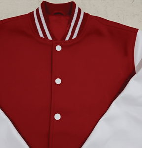 <b>men</b> Red <b>White</b> Varsity <b>Jacket</b> Hoodie Classic Baseball Style Streetwear custom size and design - Product Image 5