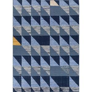 Alfombras de Lana con Diseño Geométrico Azul, Hechas a Mano, Tejido Plano, para Dormitorio/Sala de Estar, Rectangulares, para Pasillo, ADWL-13116, para Adolescentes - Product Image 1
